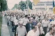 The march processing through the city of Zaporizhzhia