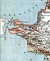 Tuzla Spit on a 19th century map of the Kuban region