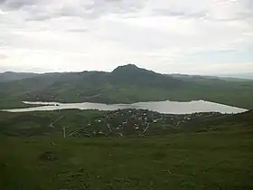 A view of Berkaber and Berkaber reservoir