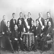 The Jewish Student Association in Leipzig, with Buber in the center surrounded by other members (1899)