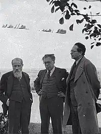 Martin Buber, Yitzhak Ben Zvi, and Leo Herman in Jerusalem (1915)
