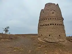 An historic tower in Eshaqabad