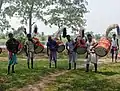 Bengali drummers during Manasa Puja in Birbhum