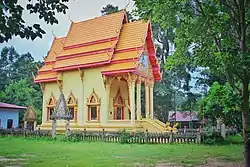 Ordination hall of local temple Wat Tri Suwannaram