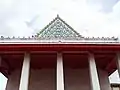 Gable of sanctuary in Chinese-style architecture like Wat Champa and Wat Nang Chi