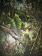 Jungle River (Indochina landscape), oil on wood, 1958.