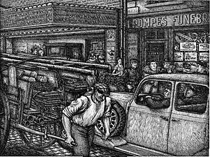No. 25, Street Scene from Twenty-Eight Drawings of Paris.