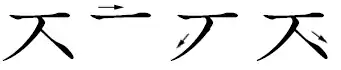 Stroke order in writing ㅈ