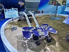 Scale model of the Tianwen-1 lander and Zhurong rover.