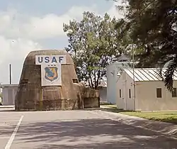 Signboard of USAF 6214th Air Base Group in Tainan AB, 1974