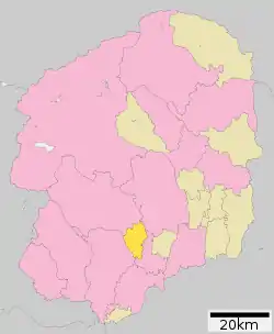 Location of Mibu in Tochigi Prefecture