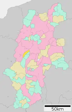 Location of Hata in Nagano