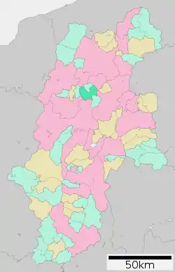 Location of Chikuhoku in Nagano Prefecture