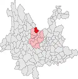 Location in Yunnan