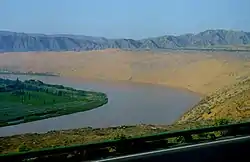 View of the Yellow River passing through Shapotou