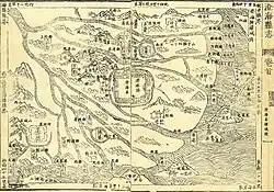 Map of Chenghai County in Ming dynasty, also indicates the delta and mouth of Han River.