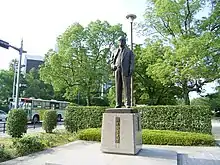 Statue of Nadao at Hiroshima Castle