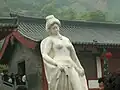 Statue of Lady Yang coming out of the bath.