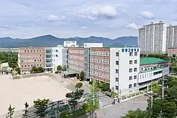 Hwamyeong High School and surrounding apartments