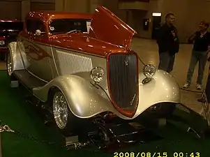 Street rod with chopped top, based on 1933 Model 40 or B three window coupe
