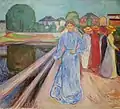 The Women on the Bridge by Edvard Munch, 1902. This painting also depicts Aase in her blue dress