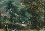 Seghers, Woodland Path, c. 1618-20; canvas on panel