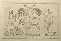 Ajax battling Hector, engraving by John Flaxman, 1795