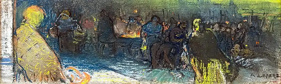 Autour du brasero (1892), pastel on cardboard