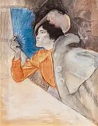 Elégante à l'éventail, c. 1900