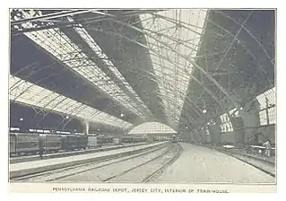 The interior of the station's train house