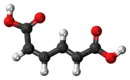 Ball-and-stick model of the cis,trans-muconic acid molecule