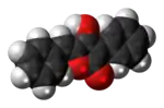Space-filling model of the (Z)-pulvinone molecule
