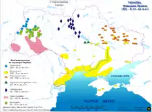 Belozerka culture: Yellow area corresponds to the culture