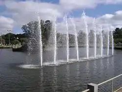 Fountain at the lake of Neytha Ramos Park