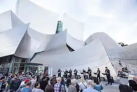 Los Angeles Electric 8 performing in front of Walt Disney Concert Hall as part of L.A. Philharmonic's Noon to Midnight Festival 2017.