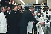 President George W. Bush visits the Vaccine Research Center