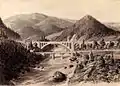 Bridge over the Prut at Yaremche. Drawing by Karl Jeczmieniowski, 1893