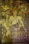 Bodhisattva Padmapani; c. 450–490; pigments on rock; height: c. 1.2 m; Ajanta Caves (India)