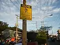 Pedestrian crossing Slow sign in Buting, Pasig, Philippines