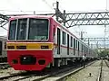 Former 05 series set 109 operated by Kereta Commuter Indonesia in Jakarta, Indonesia, in February 2011