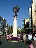 Main Street at The Grove, "The Spirit of Los Angeles" monument by De L'Esprie.