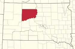 Location in South Dakota
