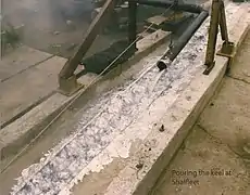 Pouring the Lead Keel of Partridge