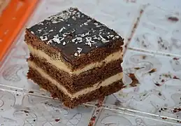 Square piece of layer cake