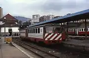 Train arrives at the Régua Railway Station in 1993