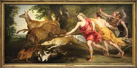 Artemis-Diana hunting with her nymphs. -Piere Paul Rubens