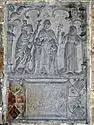 Bas-relief on the western wall in the Sainte-Waudru Collegiate Church
