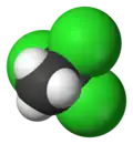 Space-filling model of 1,1,1-trichloroethane