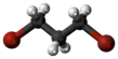 Ball and stick model of 1,3-dibromopropane