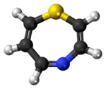 Ball-and-stick model of the 1,4-thiazepine molecule
